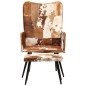vidaXL Ohrensessel mit Hocker Braun Echtleder vidaXL Ohrensessel mit Hocker Braun Echtleder
