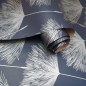 DUTCH WALLCOVERINGS Tapete Fleur Marineblau und Grau DUTCH WALLCOVERINGS Tapete Fleur Marineblau und Grau