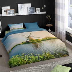 Good Morning Bettwäsche-Set WINDMILL 155x220 cm Mehrfarbig
