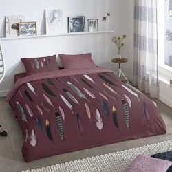 Good Morning Bettwäsche-Set FEATHERS 135x200 cm Bordeaux
