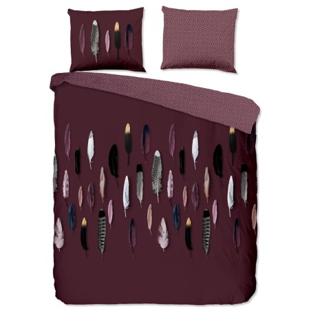 Good Morning Bettwäsche-Set FEATHERS 135x200 cm Bordeaux