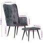 vidaXL Ohrensessel mit Hocker Grau Echtleder vidaXL Ohrensessel mit Hocker Grau Echtleder