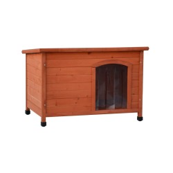 @Pet Hundehütte mit Kunststoffkappen Bungalow Natur 85x57x59 cm