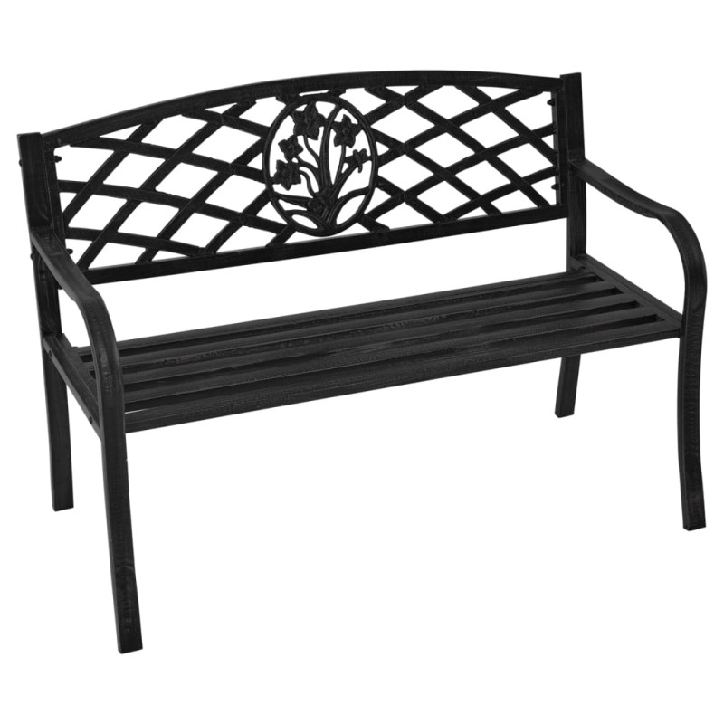 Lesli Living Bank St. James 114x59,5x80 cm Metall Schwarz Lesli Living Bank St. James 114x59,5x80 cm Metall Schwarz