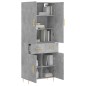Highboard Betongrau 69,5x34x180 cm Holzwerkstoff Highboard Betongrau 69,5x34x180 cm Holzwerkstoff
