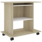 vidaXL Schreibtisch Weiß und Sonoma-Eiche 80x50x75 cm Holzwerkstoff vidaXL Schreibtisch Weiß und Sonoma-Eiche 80x50x75 cm Holzwerkstoff