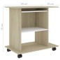 vidaXL Schreibtisch Weiß und Sonoma-Eiche 80x50x75 cm Holzwerkstoff vidaXL Schreibtisch Weiß und Sonoma-Eiche 80x50x75 cm Holzwerkstoff