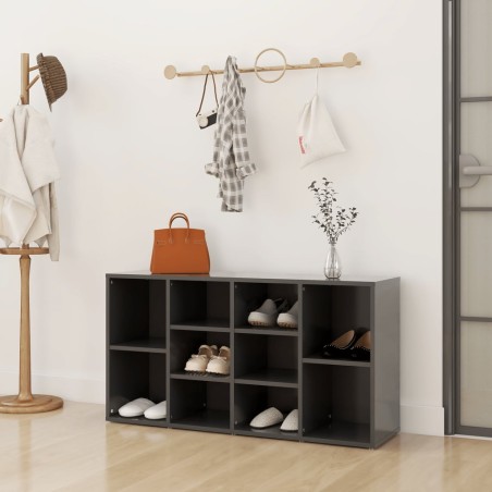 vidaXL Schuhbank Grau 103x30x54,5 cm Holzwerkstoff