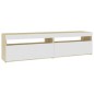 vidaXL TV-Schränke 2 Stk. mit LED-Leuchten Weiß & Sonoma 75x35x40 cm vidaXL TV-Schränke 2 Stk. mit LED-Leuchten Weiß & Sonoma 75x35x40 cm