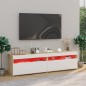vidaXL TV-Schränke 2 Stk. mit LED-Leuchten Weiß & Sonoma 75x35x40 cm vidaXL TV-Schränke 2 Stk. mit LED-Leuchten Weiß & Sonoma 75x35x40 cm
