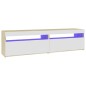 vidaXL TV-Schränke 2 Stk. mit LED-Leuchten Weiß & Sonoma 75x35x40 cm vidaXL TV-Schränke 2 Stk. mit LED-Leuchten Weiß & Sonoma 75x35x40 cm