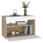 vidaXL TV-Schränke LED-Leuchten 2 Stk. Weiß Sonoma-Eiche 60x35x40 cm vidaXL TV-Schränke LED-Leuchten 2 Stk. Weiß Sonoma-Eiche 60x35x40 cm