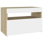 vidaXL TV-Schränke LED-Leuchten 2 Stk. Weiß Sonoma-Eiche 60x35x40 cm vidaXL TV-Schränke LED-Leuchten 2 Stk. Weiß Sonoma-Eiche 60x35x40 cm