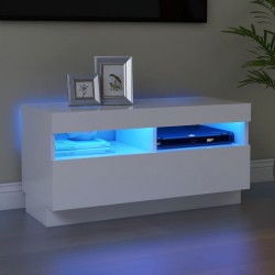 vidaXL TV-Schrank mit LED-Leuchten Weiß 80x35x40 cm
