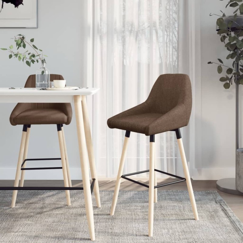 Barhocker 2 Stk. Taupe Stoff Barhocker 2 Stk. Taupe Stoff