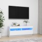 vidaXL TV-Schrank mit LED-Leuchten Weiß 100x35x40 cm vidaXL TV-Schrank mit LED-Leuchten Weiß 100x35x40 cm