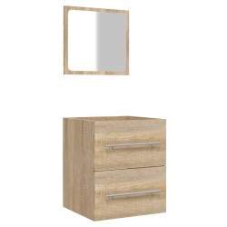 vidaXL Badschrank mit Spiegel Sonoma-Eiche 41x38,5x48 cm 
