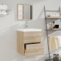 vidaXL Badschrank mit Spiegel Sonoma-Eiche 41x38,5x48 cm vidaXL Badschrank mit Spiegel Sonoma-Eiche 41x38,5x48 cm