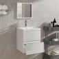 vidaXL Badschrank mit Spiegel Hochglanz-Weiß Holzwerkstoff vidaXL Badschrank mit Spiegel Hochglanz-Weiß Holzwerkstoff