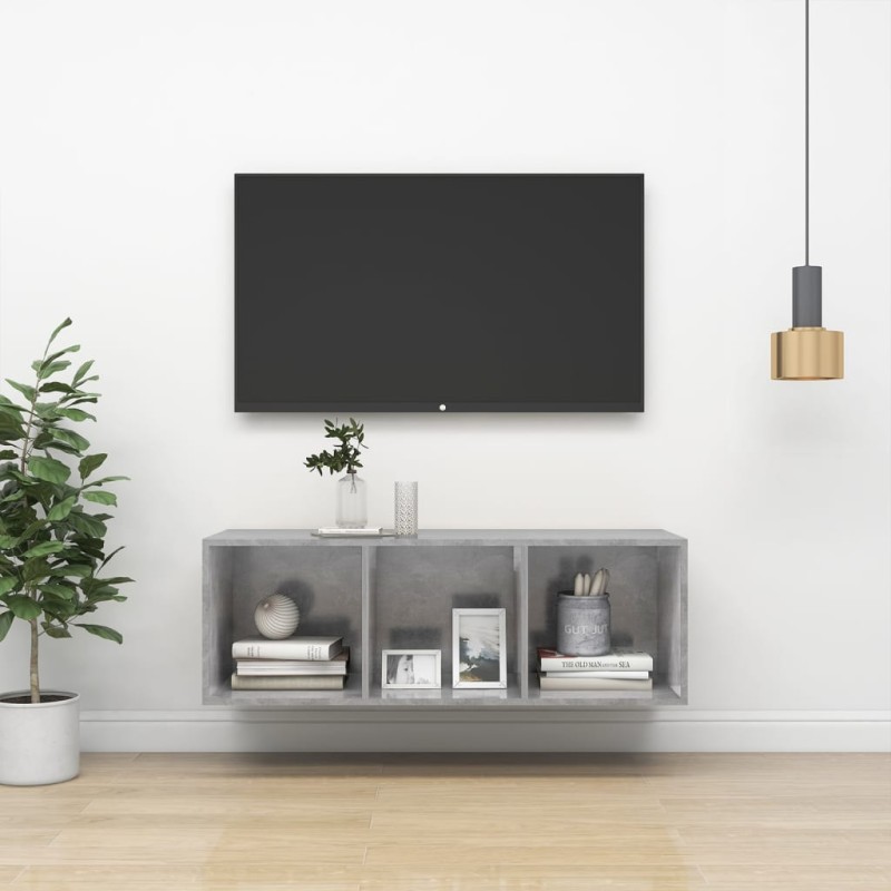 vidaXL TV-Wandschrank Betongrau 37x37x107 cm Holzwerkstoff vidaXL TV-Wandschrank Betongrau 37x37x107 cm Holzwerkstoff