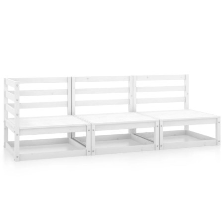 vidaXL 3-tlg. Garten-Lounge-Set Weiß Kiefer Massivholz