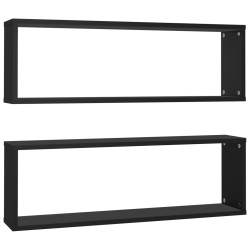 vidaXL Würfelregale 2 Stk. Schwarz 80x15x26,5 cm Holzwerkstoff