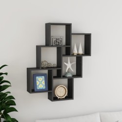 vidaXL Würfelregal Hochglanz-Grau 78x15x93 cm Holzwerkstoff