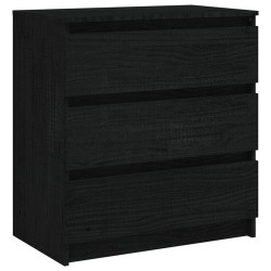 vidaXL Nachttisch Schwarz 60x36x64 cm Kiefer Massivholz