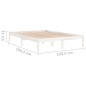 vidaXL Massivholzbett Weiß Kiefernholz 140x190 cm vidaXL Massivholzbett Weiß Kiefernholz 140x190 cm