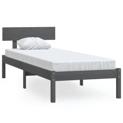 vidaXL Massivholzbett Grau 75x190 cm