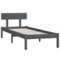 vidaXL Massivholzbett Grau 75x190 cm vidaXL Massivholzbett Grau 75x190 cm