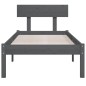 vidaXL Massivholzbett Grau 75x190 cm vidaXL Massivholzbett Grau 75x190 cm