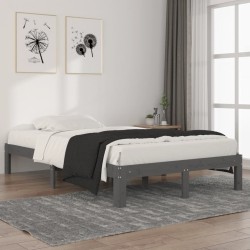 vidaXL Massivholzbett Grau Kiefer 120x200 cm