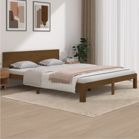 vidaXL Massivholzbett Honigbraun Kiefer 160x200 cm