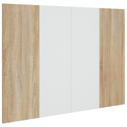 vidaXL Kopfteil Weiß und Sonoma-Eiche 120x1,5x80 cm Holzwerkstoff