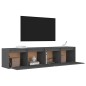 vidaXL Wandschränke 2 Stk. Grau 80x30x35 cm Massivholz Kiefer vidaXL Wandschränke 2 Stk. Grau 80x30x35 cm Massivholz Kiefer