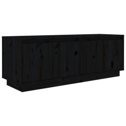 vidaXL TV-Schrank Schwarz 110x34x40 cm Massivholz Kiefer