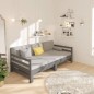 vidaXL Tagesbett Ausziehbar Grau 2x(80x200) cm Massivholz Kiefer vidaXL Tagesbett Ausziehbar Grau 2x(80x200) cm Massivholz Kiefer