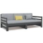 vidaXL Tagesbett Ausziehbar Grau 2x(80x200) cm Massivholz Kiefer vidaXL Tagesbett Ausziehbar Grau 2x(80x200) cm Massivholz Kiefer