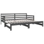 vidaXL Tagesbett Ausziehbar Grau 2x(80x200) cm Massivholz Kiefer vidaXL Tagesbett Ausziehbar Grau 2x(80x200) cm Massivholz Kiefer