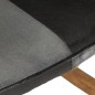 Schaukelstuhl mit Hocker Schwarz Echtleder und Canvas Schaukelstuhl mit Hocker Schwarz Echtleder und Canvas