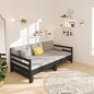 vidaXL Tagesbett Ausziehbar Schwarz 2x(80x200) cm Massivholz Kiefer vidaXL Tagesbett Ausziehbar Schwarz 2x(80x200) cm Massivholz Kiefer