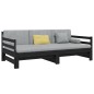 vidaXL Tagesbett Ausziehbar Schwarz 2x(80x200) cm Massivholz Kiefer vidaXL Tagesbett Ausziehbar Schwarz 2x(80x200) cm Massivholz Kiefer