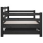 vidaXL Tagesbett Ausziehbar Schwarz 2x(80x200) cm Massivholz Kiefer vidaXL Tagesbett Ausziehbar Schwarz 2x(80x200) cm Massivholz Kiefer