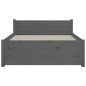 vidaXL Massivholzbett Grau 90x190 cm vidaXL Massivholzbett Grau 90x190 cm