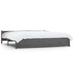 vidaXL Massivholzbett Grau 180x200 cm