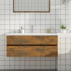 vidaXL Waschbeckenschrank Räuchereiche 100x38,5x45 cm Holzwerkstoff