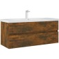 vidaXL Waschbeckenschrank Räuchereiche 100x38,5x45 cm Holzwerkstoff vidaXL Waschbeckenschrank Räuchereiche 100x38,5x45 cm Holzwerkstoff