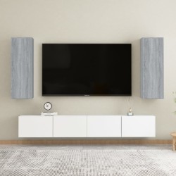 vidaXL TV-Schränke 2 Stk. Grau Sonoma 30,5x30x90 cm Holzwerkstoff