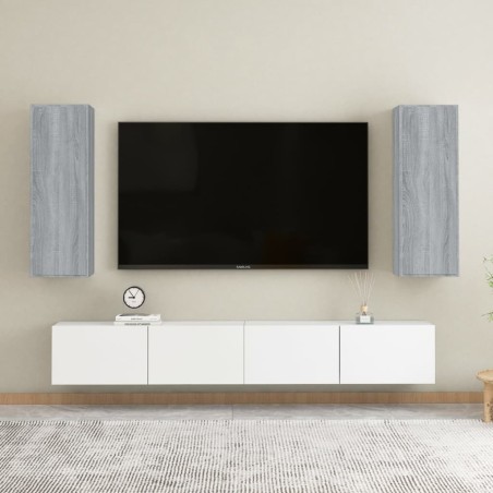 vidaXL TV-Schränke 2 Stk. Grau Sonoma 30,5x30x90 cm Holzwerkstoff